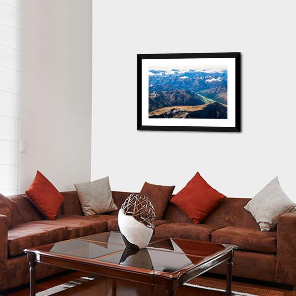 Aerial View Of Mountains Canvas Wall Art-3 Horizontal-Gallery Wrap-25" x 16"-Tiaracle