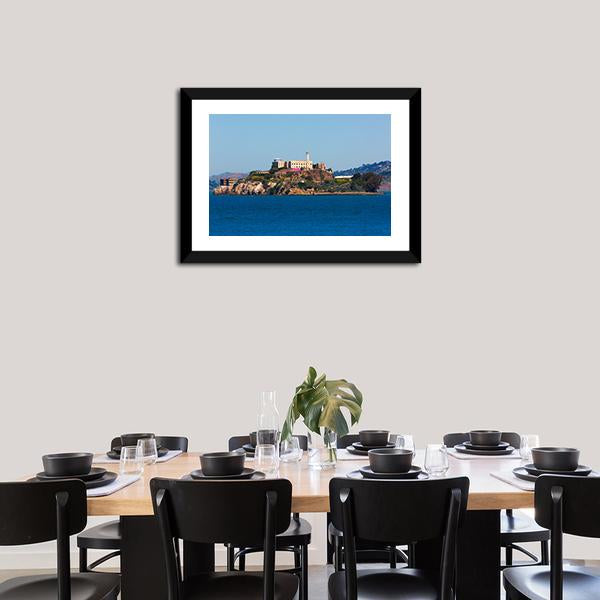 Alcatraz Island Penitentiary In San Francisco Canvas Wall Art-1 Piece-Framed Print-20" x 16"-Tiaracle