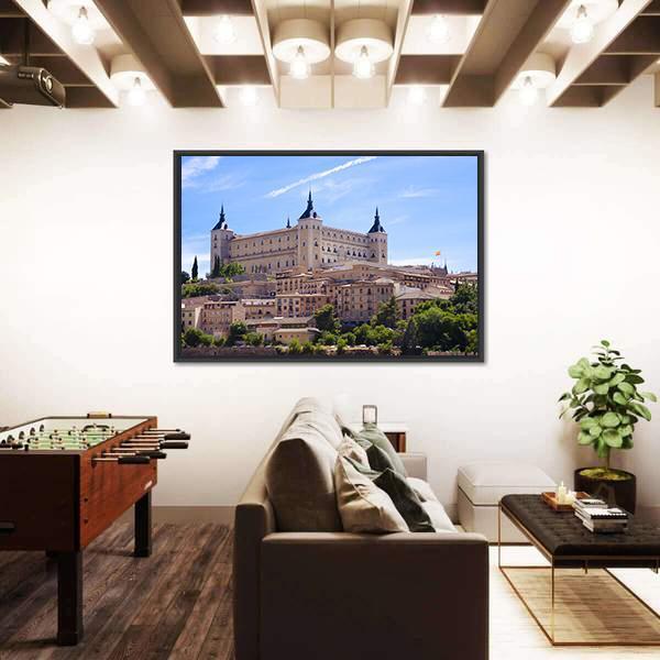 Alcazar In Toledo Spain Panoramic Canvas Wall Art-1 Piece-36" x 12"-Tiaracle