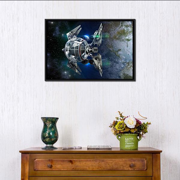 Alien Spaceship Canvas Wall Art-5 Horizontal-Gallery Wrap-22" x 12"-Tiaracle