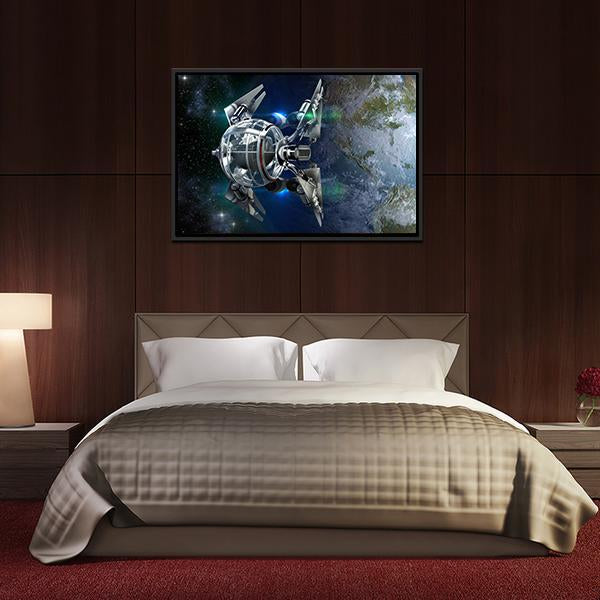 Alien Spaceship Canvas Wall Art-5 Horizontal-Gallery Wrap-22" x 12"-Tiaracle