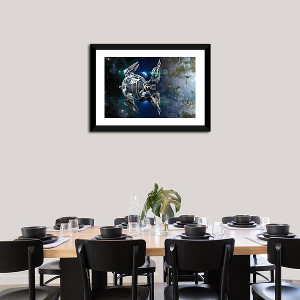 Alien Spaceship Canvas Wall Art-5 Horizontal-Gallery Wrap-22" x 12"-Tiaracle