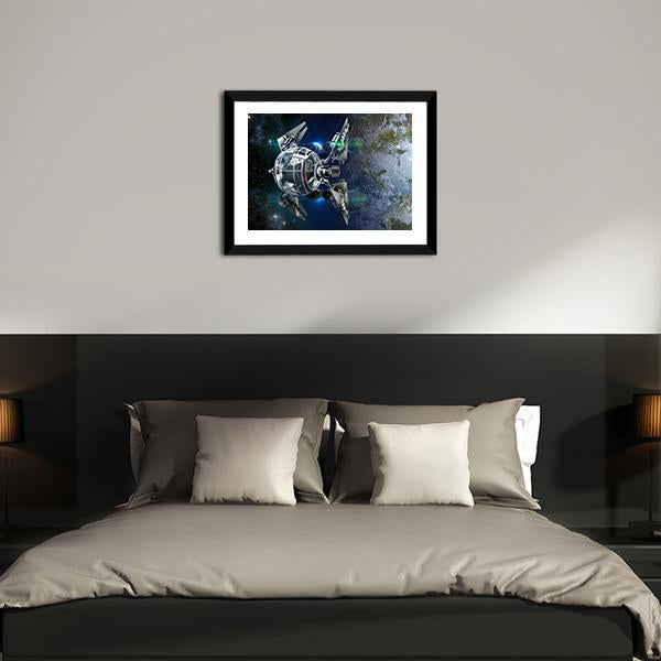 Alien Spaceship Canvas Wall Art-5 Horizontal-Gallery Wrap-22" x 12"-Tiaracle