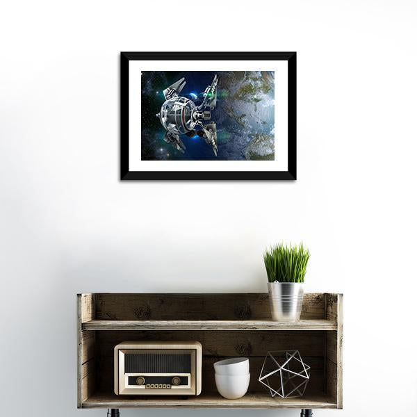 Alien Spaceship Canvas Wall Art-5 Horizontal-Gallery Wrap-22" x 12"-Tiaracle