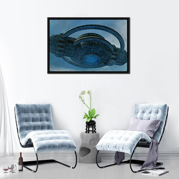 Alien UFO Canvas Wall Art-1 Piece-Floating Frame-24" x 16"-Tiaracle