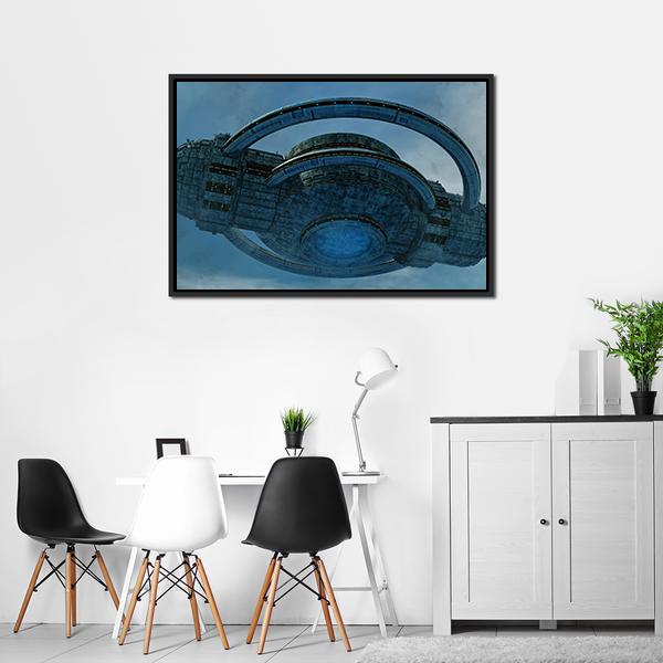 Alien UFO Canvas Wall Art-3 Horizontal-Gallery Wrap-25" x 16"-Tiaracle