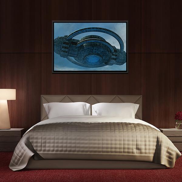 Alien UFO Canvas Wall Art-3 Horizontal-Gallery Wrap-25" x 16"-Tiaracle