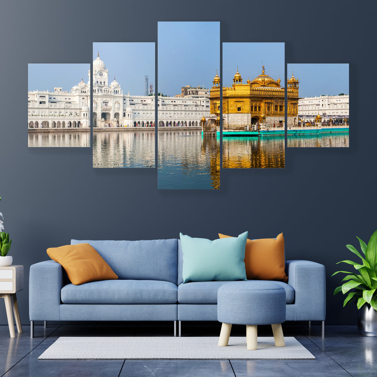 Golden Temple Reflections in India Canvas Wall Art