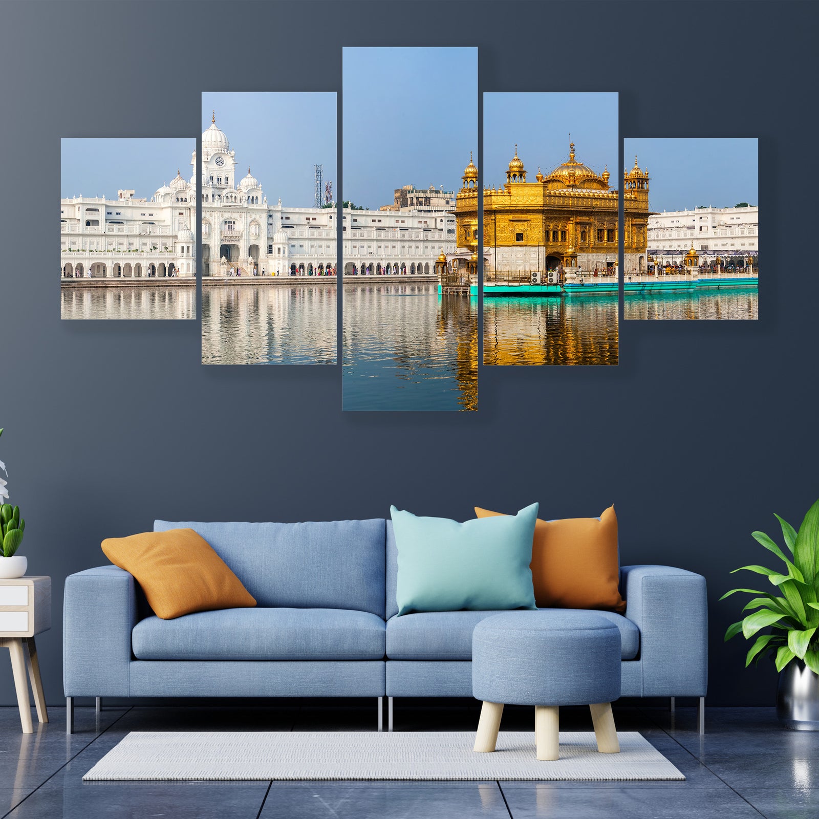 Golden Temple Reflections in India Canvas Wall Art