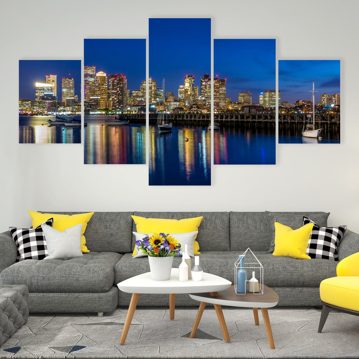 Boston Skyscrapers at Twilight Canvas Wall Art