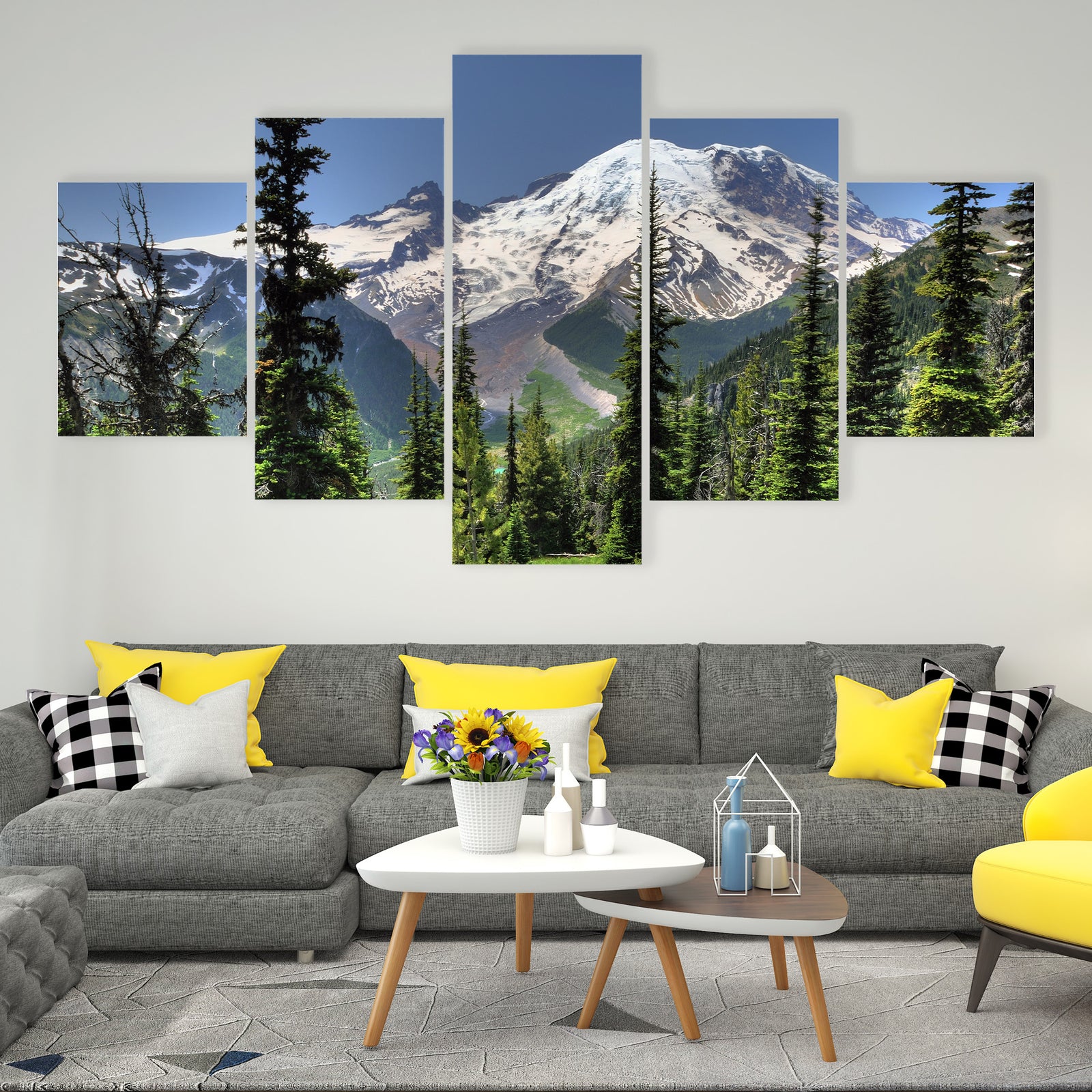 Mt Rainier from Pine Forest Canvas Wall Art