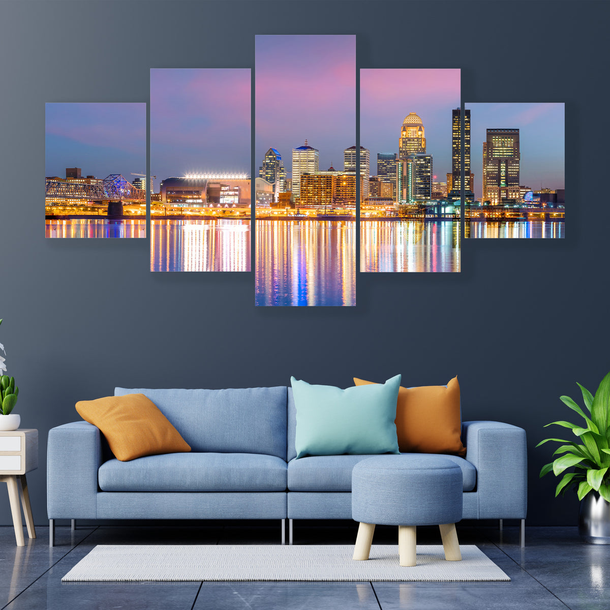 Downtown Louisville Skyline Canvas Wall Art