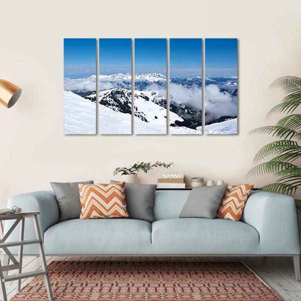 Alps From Mountain Austria Canvas Wall Art-5 Horizontal-Gallery Wrap-22" x 12"-Tiaracle