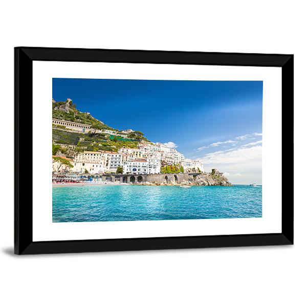 Amalfi Cityscape Canvas Wall Art-1 Piece-Framed Print-20&quot; x 16&quot;-Tiaracle
