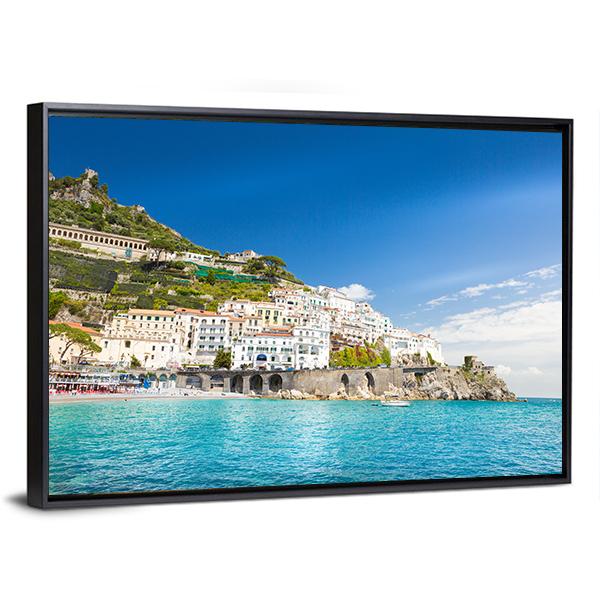 Amalfi Cityscape Canvas Wall Art-3 Horizontal-Gallery Wrap-25&quot; x 16&quot;-Tiaracle