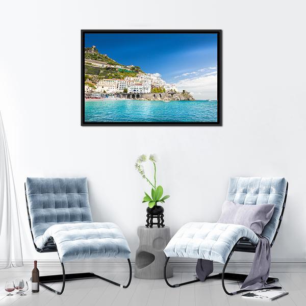 Amalfi Cityscape Canvas Wall Art-3 Horizontal-Gallery Wrap-25&quot; x 16&quot;-Tiaracle