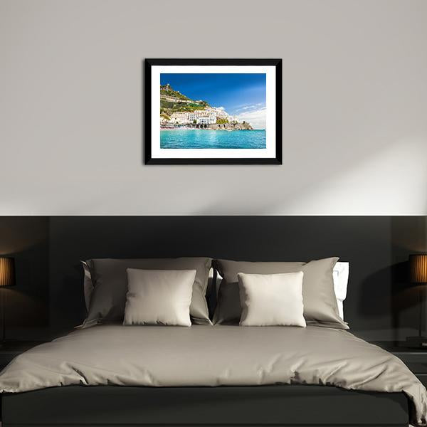 Amalfi Cityscape Canvas Wall Art-3 Horizontal-Gallery Wrap-25" x 16"-Tiaracle