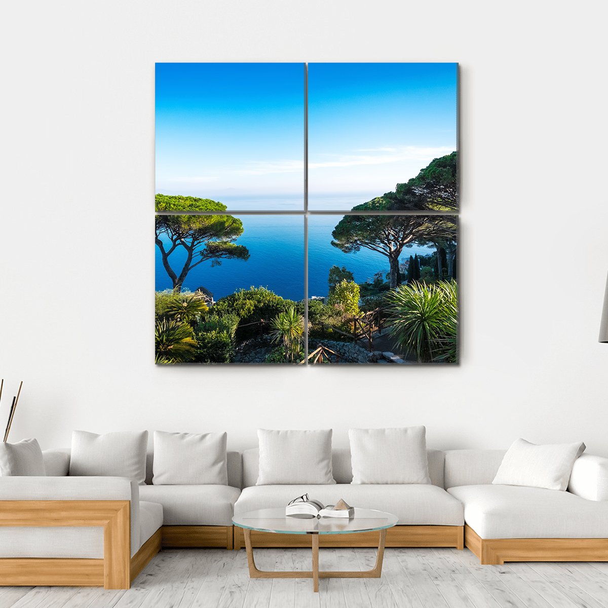 Amalfi Coast In Italy Canvas Wall Art-4 Square-Gallery Wrap-17" x 17"-Tiaracle