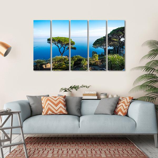 Amalfi Coast In Italy Canvas Wall Art-5 Horizontal-Gallery Wrap-22" x 12"-Tiaracle