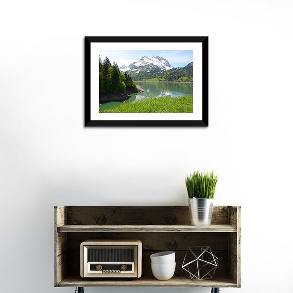 Amazing Mountain Lake Canvas Wall Art-3 Horizontal-Gallery Wrap-25" x 16"-Tiaracle