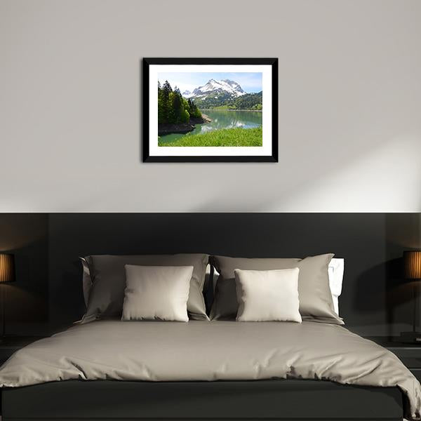 Amazing Mountain Lake Canvas Wall Art-3 Horizontal-Gallery Wrap-25" x 16"-Tiaracle