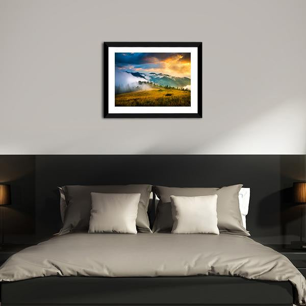 Amazing Mountain Landscape Canvas Wall Art-1 Piece-Framed Print-20" x 16"-Tiaracle