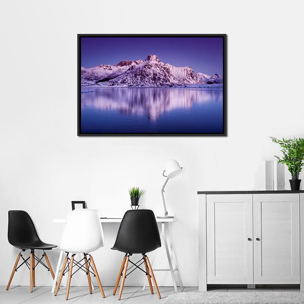 Amazing Mountain Ridge &amp; Lake Canvas Wall Art-3 Horizontal-Gallery Wrap-25" x 16"-Tiaracle