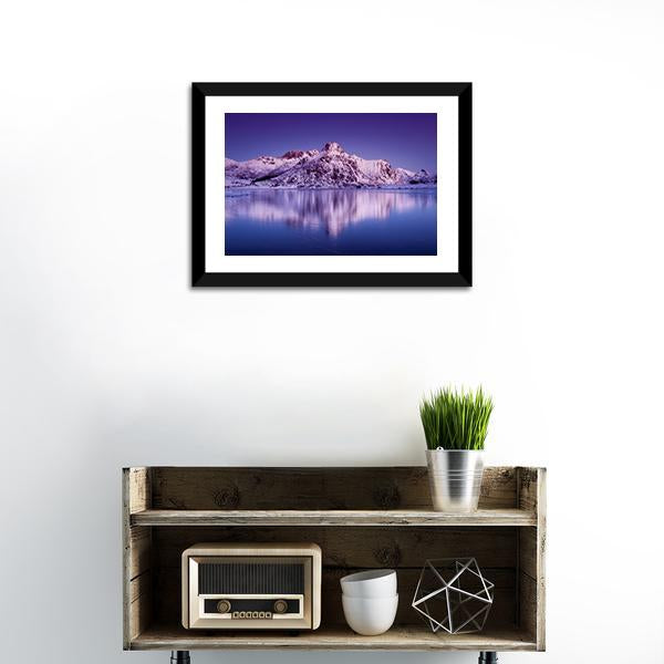 Amazing Mountain Ridge &amp; Lake Canvas Wall Art-5 Horizontal-Gallery Wrap-22" x 12"-Tiaracle