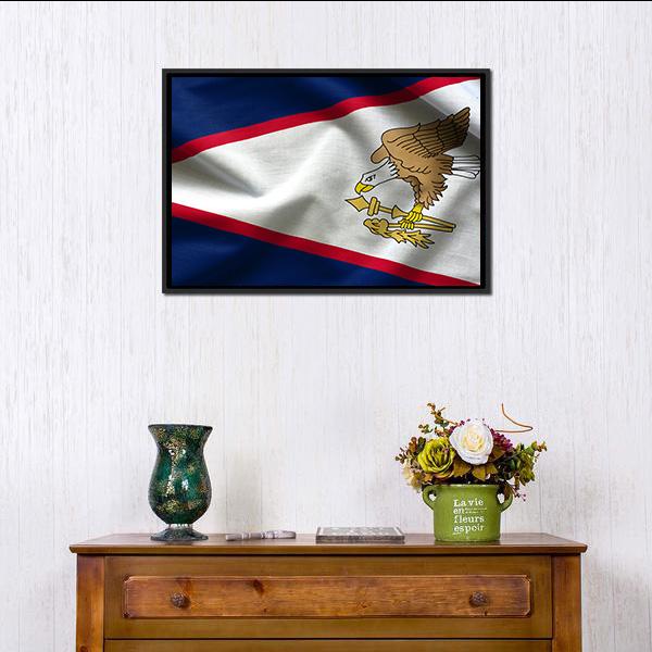 American Samoa Flag Canvas Wall Art-3 Horizontal-Gallery Wrap-25&quot; x 16&quot;-Tiaracle
