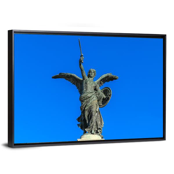 Angel On Guard Rome Canvas Wall Art-1 Piece-Floating Frame-24" x 16"-Tiaracle