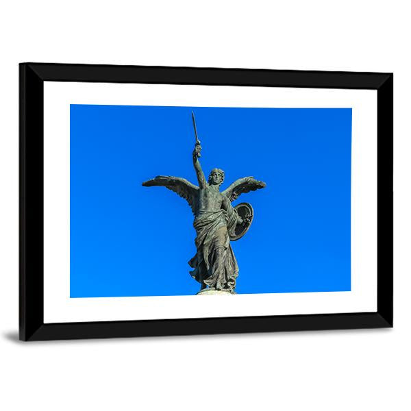 Angel On Guard Rome Canvas Wall Art-1 Piece-Framed Print-20" x 16"-Tiaracle