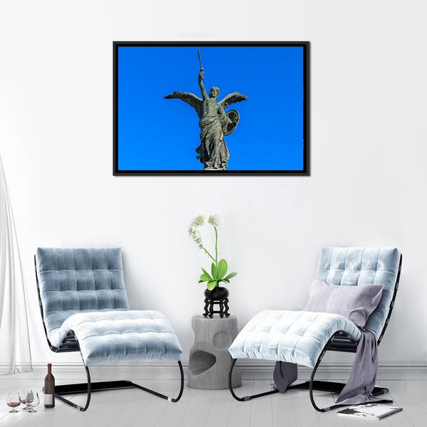 Angel On Guard Rome Canvas Wall Art-3 Horizontal-Gallery Wrap-25" x 16"-Tiaracle