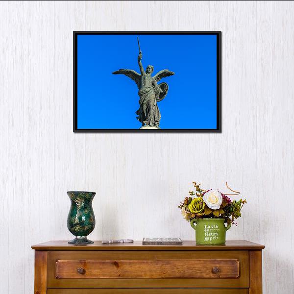 Angel On Guard Rome Canvas Wall Art-3 Horizontal-Gallery Wrap-25" x 16"-Tiaracle