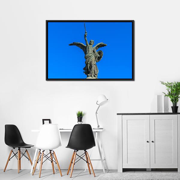 Angel On Guard Rome Canvas Wall Art-3 Horizontal-Gallery Wrap-25" x 16"-Tiaracle