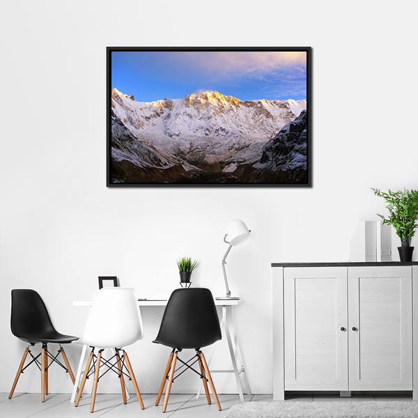 Annapurna Massif Nepal Canvas Wall Art-1 Piece-Floating Frame-24" x 16"-Tiaracle