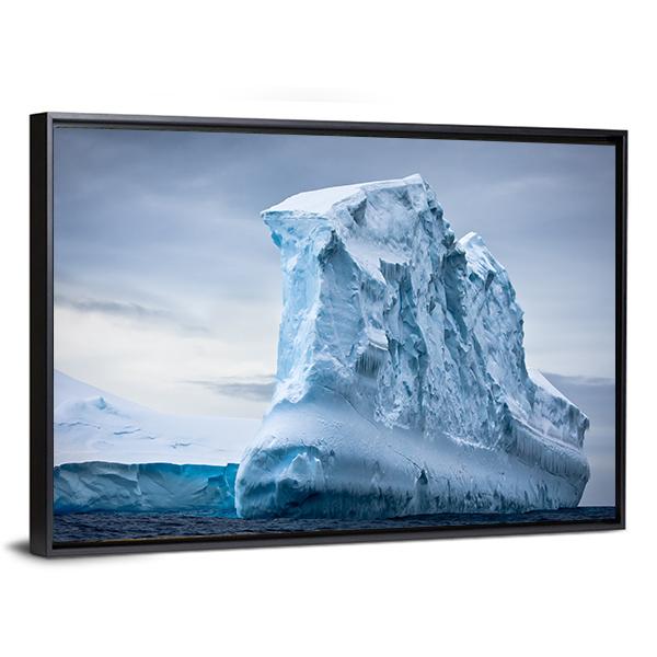 Antarctic Iceberg In The Snow Canvas Wall Art-3 Horizontal-Gallery Wrap-25" x 16"-Tiaracle