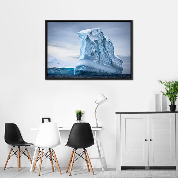 Antarctic Iceberg In The Snow Canvas Wall Art-5 Horizontal-Gallery Wrap-22" x 12"-Tiaracle