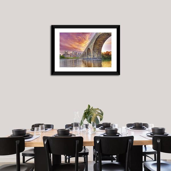 Arch Bridge Minneapolis Canvas Wall Art-1 Piece-Framed Print-20" x 16"-Tiaracle