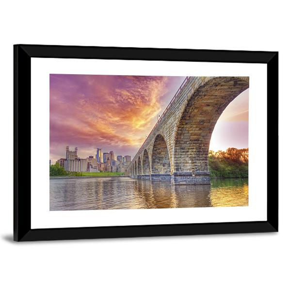 Arch Bridge Minneapolis Canvas Wall Art-3 Horizontal-Gallery Wrap-25" x 16"-Tiaracle