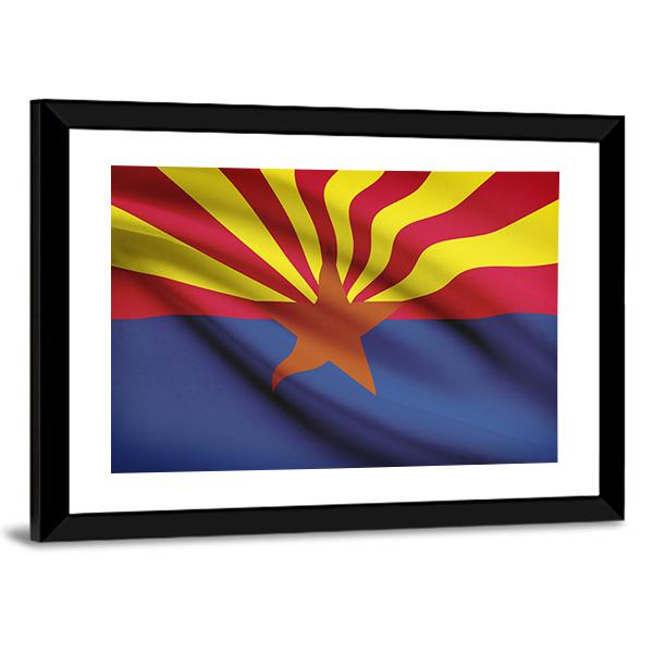 Arizona Flag Canvas Wall Art-1 Piece-Framed Print-20" x 16"-Tiaracle
