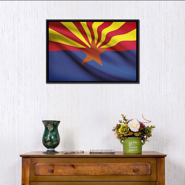 Arizona Flag Canvas Wall Art-5 Horizontal-Gallery Wrap-22" x 12"-Tiaracle