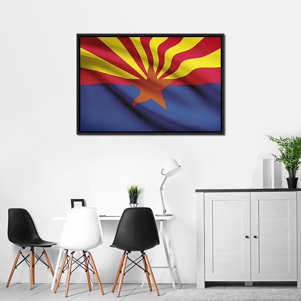 Arizona Flag Canvas Wall Art-5 Horizontal-Gallery Wrap-22" x 12"-Tiaracle