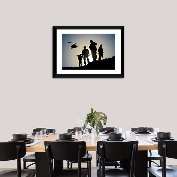 Army In Battlefield Canvas Wall Art-1 Piece-Framed Print-20" x 16"-Tiaracle