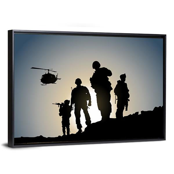 Army In Battlefield Canvas Wall Art-3 Horizontal-Gallery Wrap-25" x 16"-Tiaracle