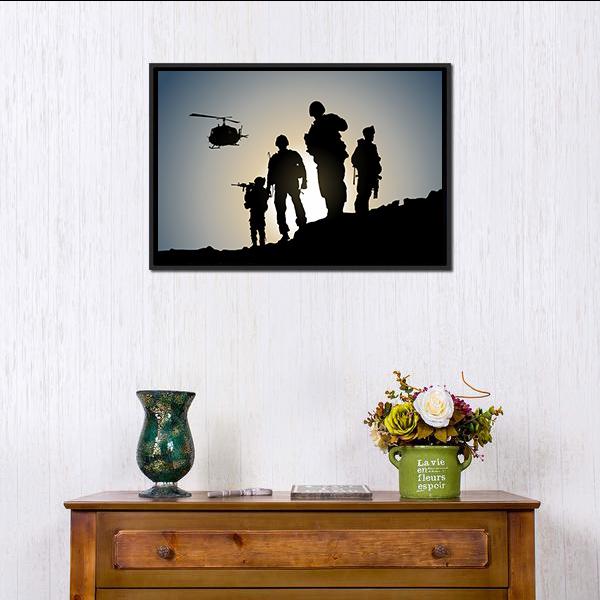 Army In Battlefield Canvas Wall Art-3 Horizontal-Gallery Wrap-25" x 16"-Tiaracle