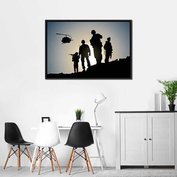 Army In Battlefield Canvas Wall Art-3 Horizontal-Gallery Wrap-25" x 16"-Tiaracle