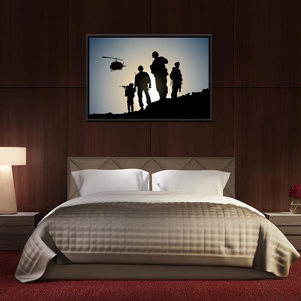 Army In Battlefield Canvas Wall Art-3 Horizontal-Gallery Wrap-25" x 16"-Tiaracle