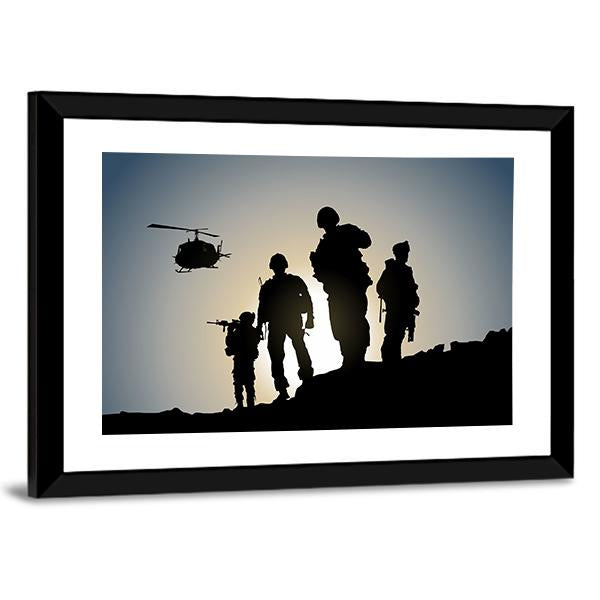 Army In Battlefield Canvas Wall Art-3 Horizontal-Gallery Wrap-25" x 16"-Tiaracle