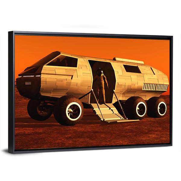Astronaut In Mars Rover Canvas Wall Art-5 Horizontal-Gallery Wrap-22" x 12"-Tiaracle