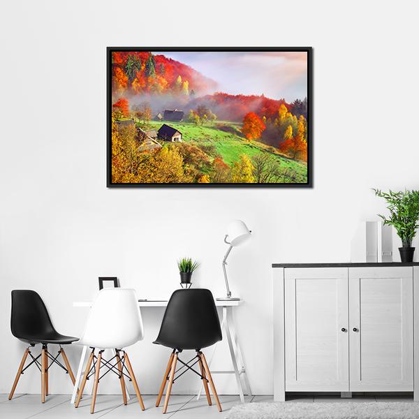 Autumn Landscape In Ukraine Europe Canvas Wall Art-5 Horizontal-Gallery Wrap-22" x 12"-Tiaracle